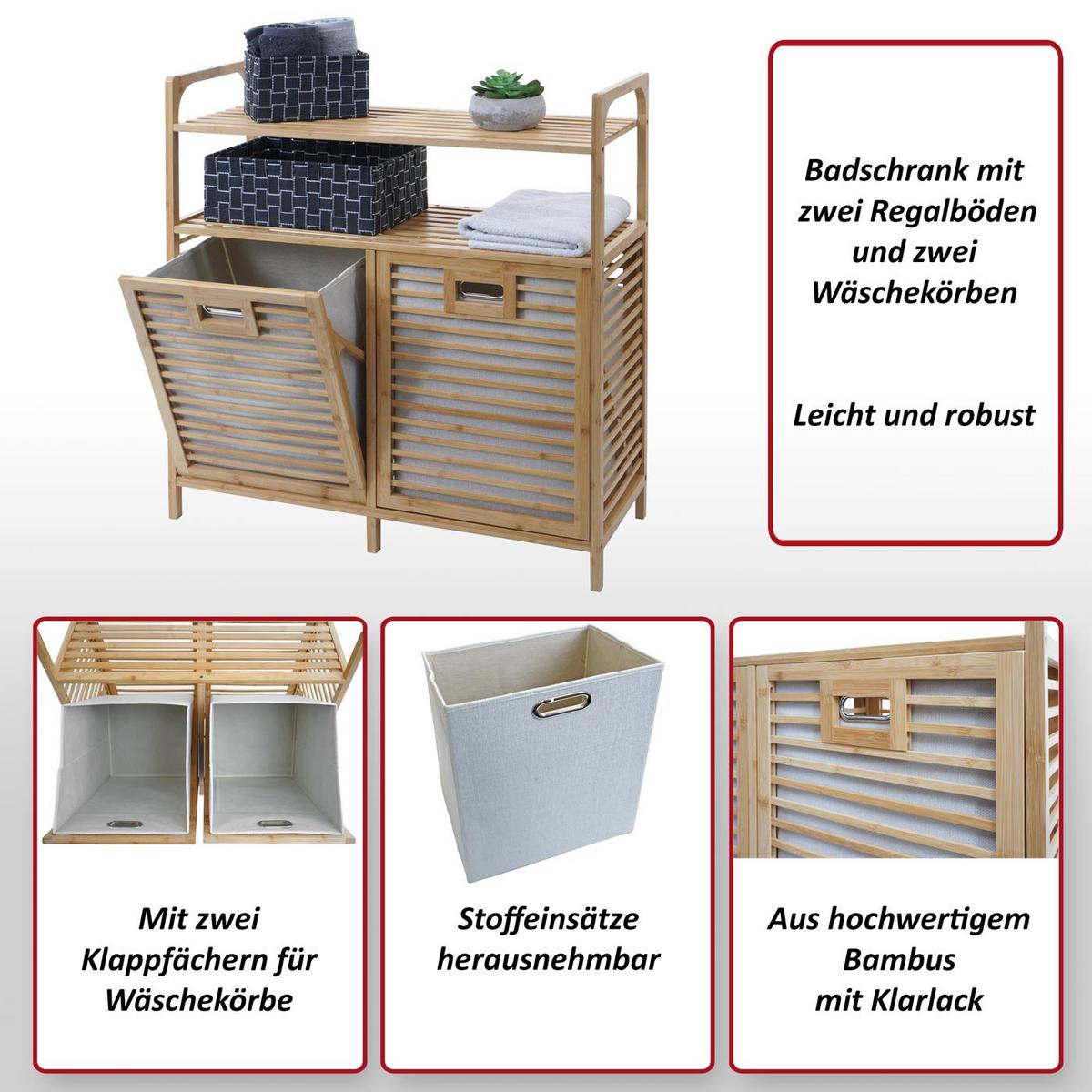BADEZIMMERSCHRANK Braun - Braun, Textil (81/88/33cm) - MCW
