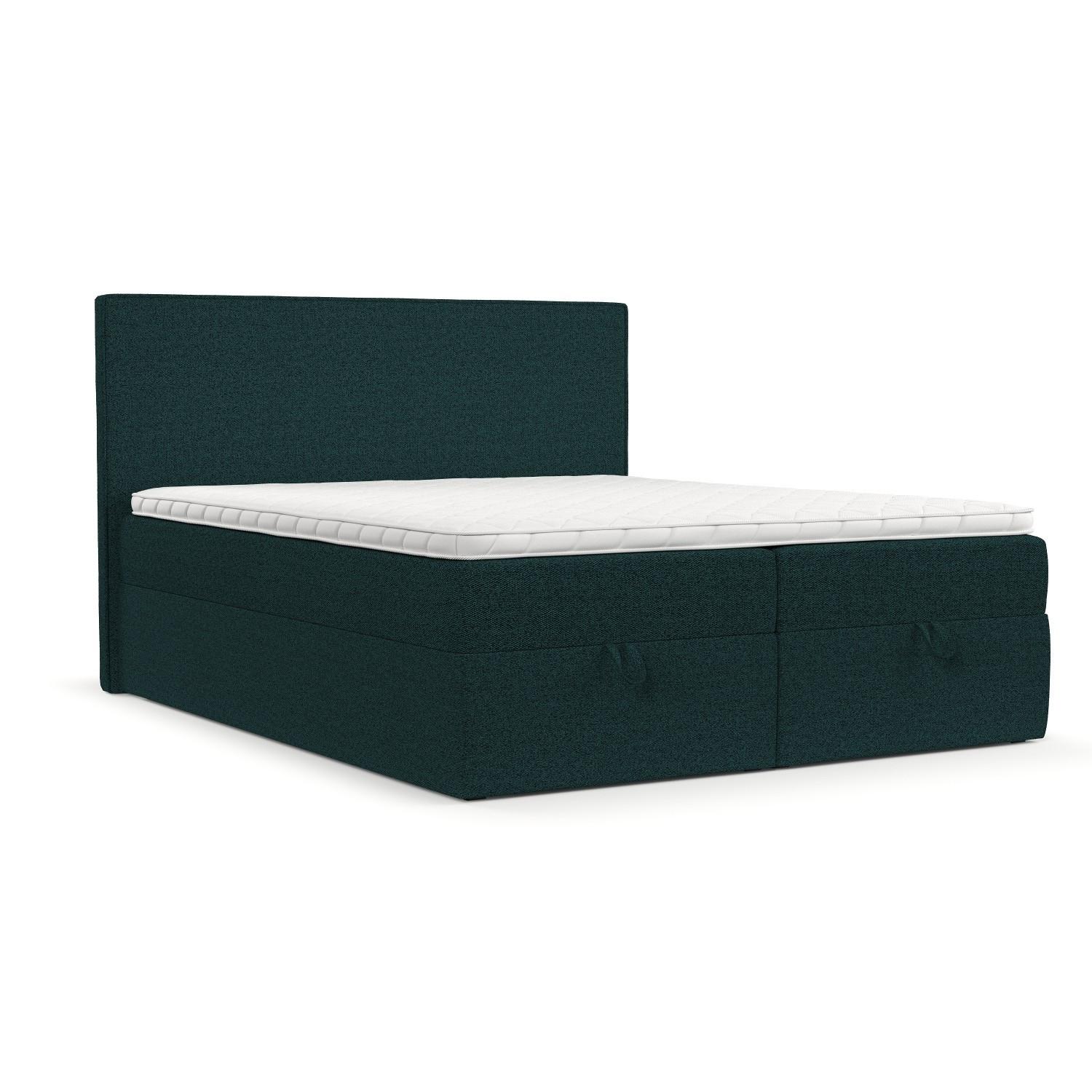 BOXBETT Velma 200/200 cm Grün im Riva Stoff - Schwarz/Grün, Holz/Holzwerkstoff (200/200cm) - AltaBeds