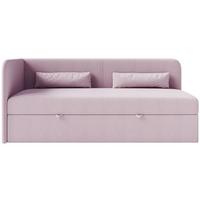 JUGENDBETT Calmmo Rosa mit Chenille-Bezug, Kopfteil links - Pink, Textil (90/200cm) - Selsey
