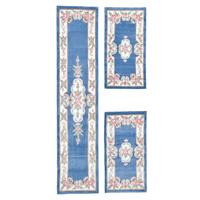HANDTUFTTEPPICH Ming Bettumrandung 70x600 cm - Blau, Textil (70/600cm) - THEKO