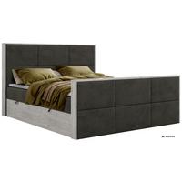 BOXBETT DELNOR DUO 200/200 - Dunkelgrau Velvet - Topper T25 - H4 - Dunkelgrau/Anthrazit, Kunststoff/Textil (200/200cm) - MKS