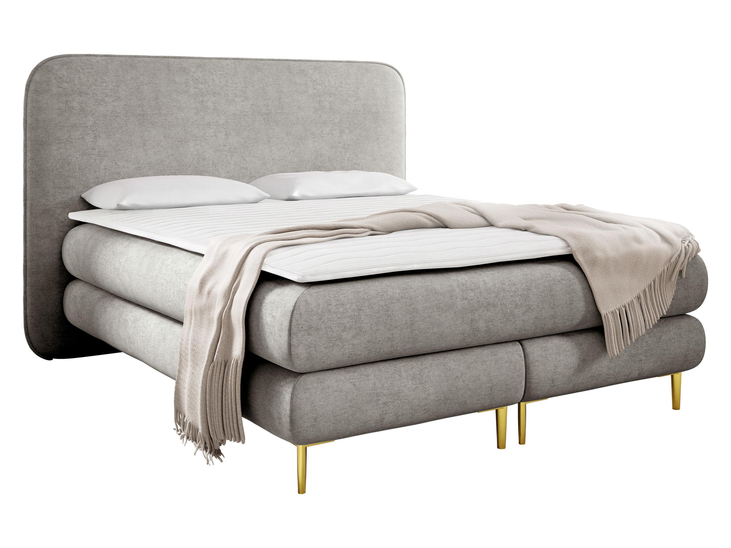 BOXBETT Amaretto - H3 - Goldfarben/Grau, Holz/Textil (160/200cm) - MIRJAN24