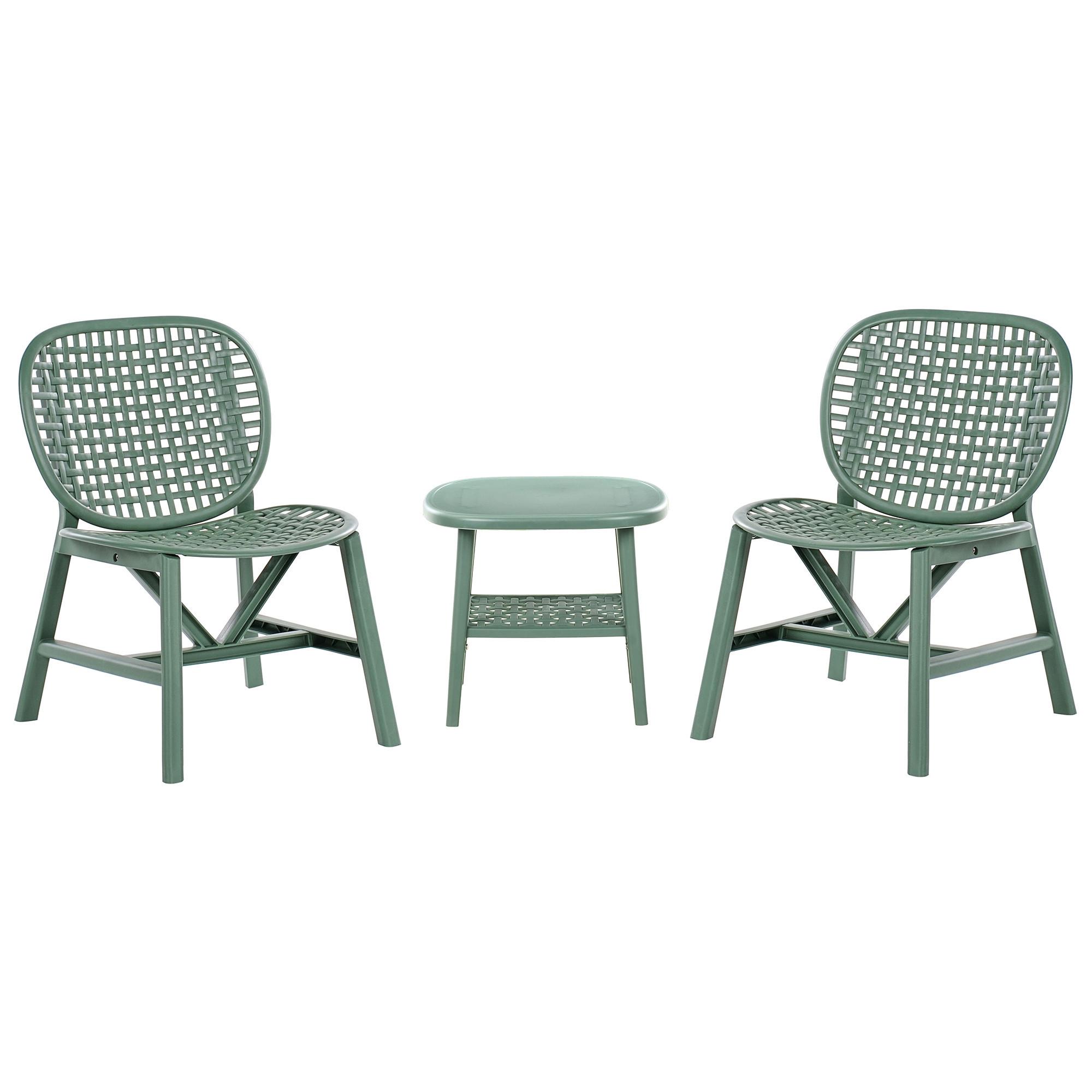 BISTRO-SET Grün Sicelle - Grün, Kunststoff - Beliani