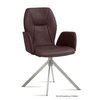 ARMLEHNSTUHL (2er-Set) Dottie 58x92x60 Edelstahl/Braun - Edelstahlfarben/Braun, Kunststoff (60/92/58cm) - 58aufmkessel