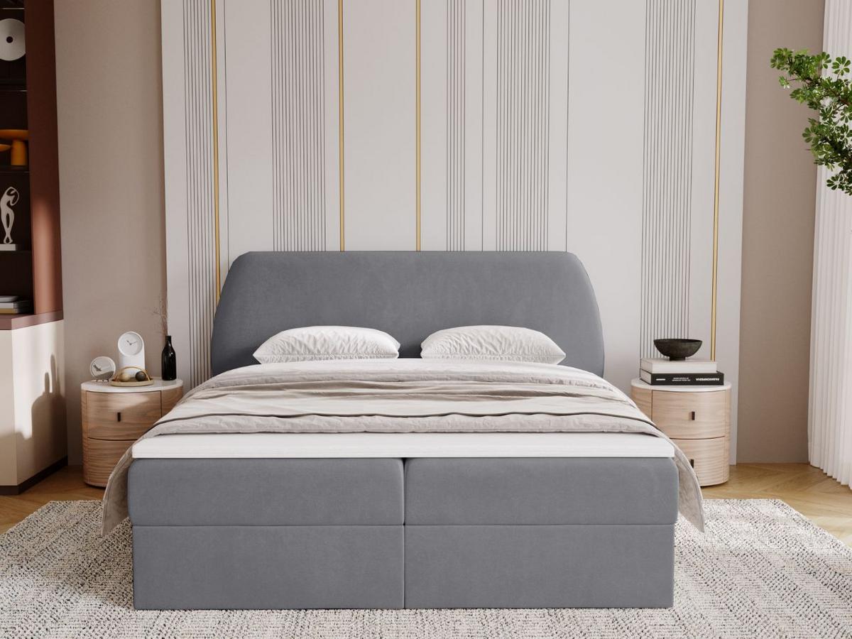 BOXBETT Bogota 160x200 Dunkelgrau - Dunkelgrau, Holz/Textil (160/200cm) - Graingold