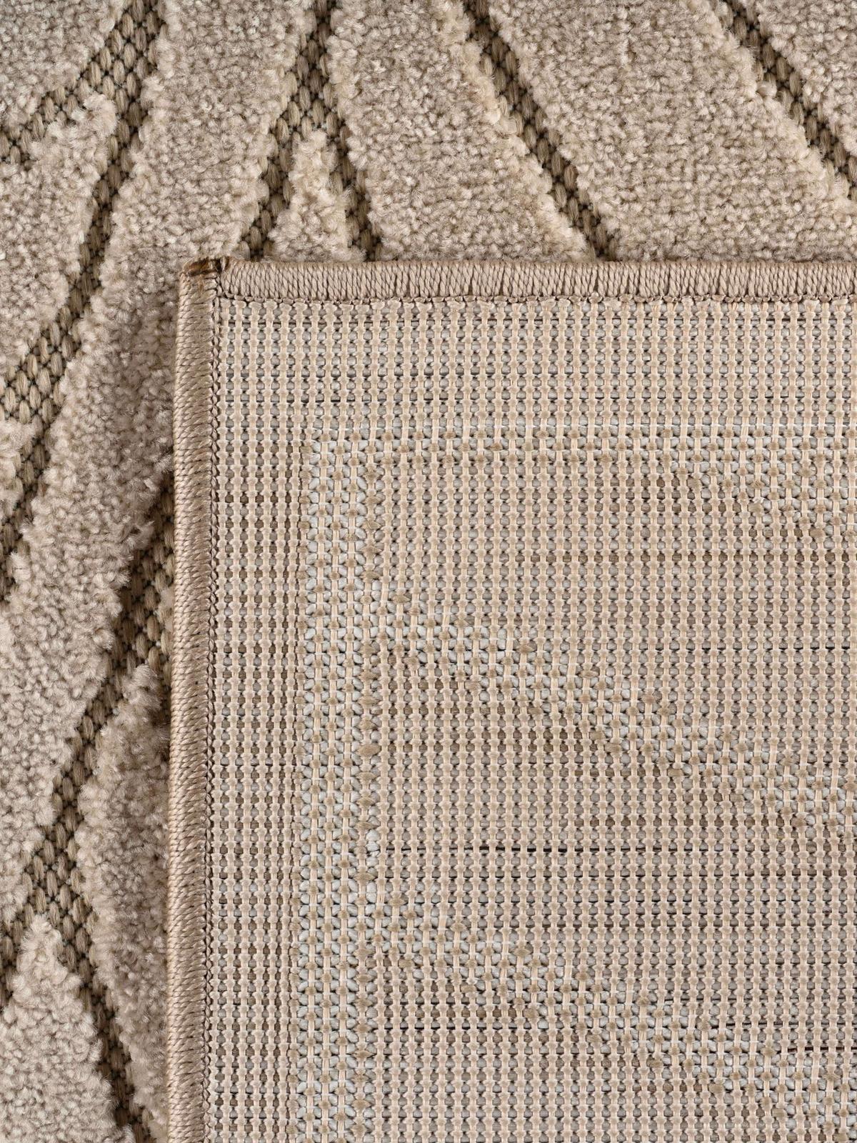 TEPPICH Outdoor, Fußbodenheizung-geeignet, mit Blattmotiv, ENGADIN in Beige, 120 x 170 cm - Beige, Textil (120/170cm) - KADIMA DESIGN