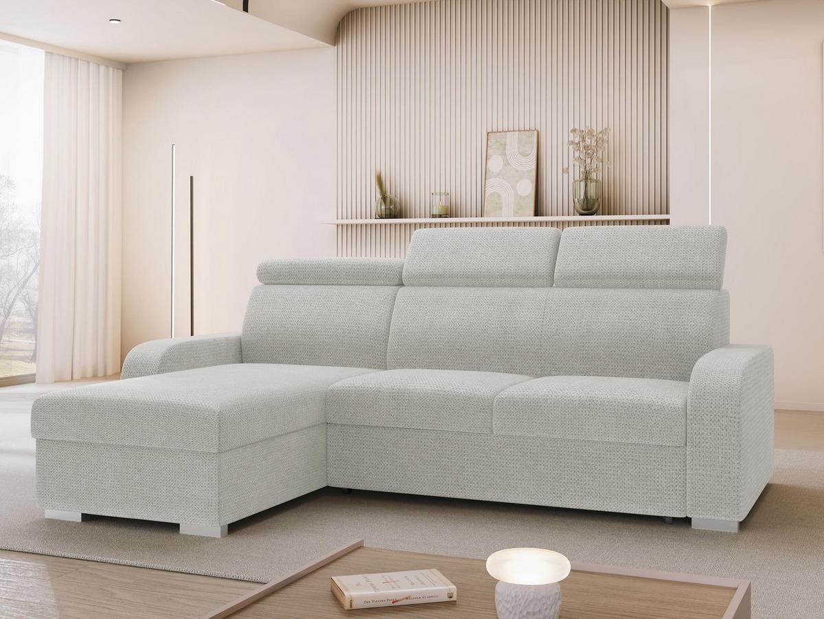 ECKSOFA Oslo 2rLC - Silberfarben/Grau, Holz/Textil (235/170cm) - MIRJAN24