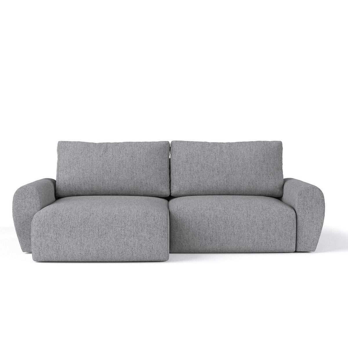 ECKSOFA OMARI mit Schlaffunktion Grau im Neve Stoff - Schwarz/Grau, Holz/Holzwerkstoff (253/153cm) - AltaBeds