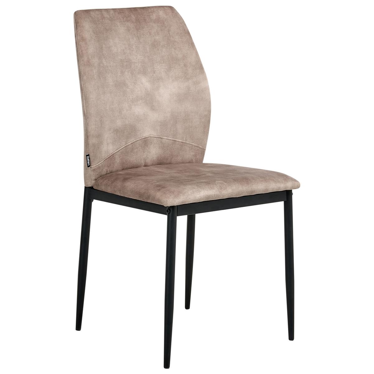ESSZIMMERSTUHL 4er-Set Stoff Taupe Rocheport - Taupe, Textil (46/89/44cm) - Beliani