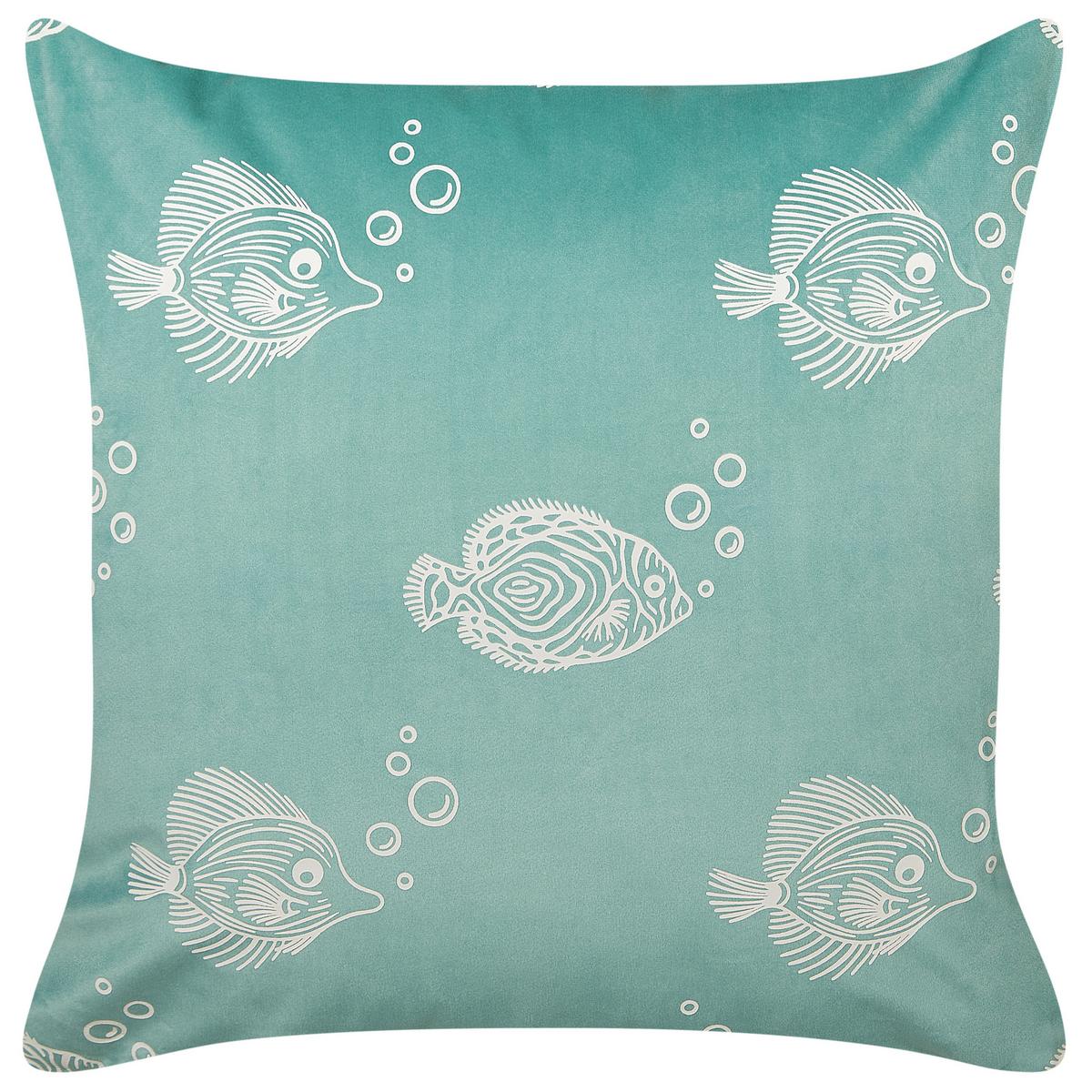 DEKOKISSEN 2er-Set Blaugrün 45/45 cm Solidago - Grün, Textil (45/45cm) - Beliani