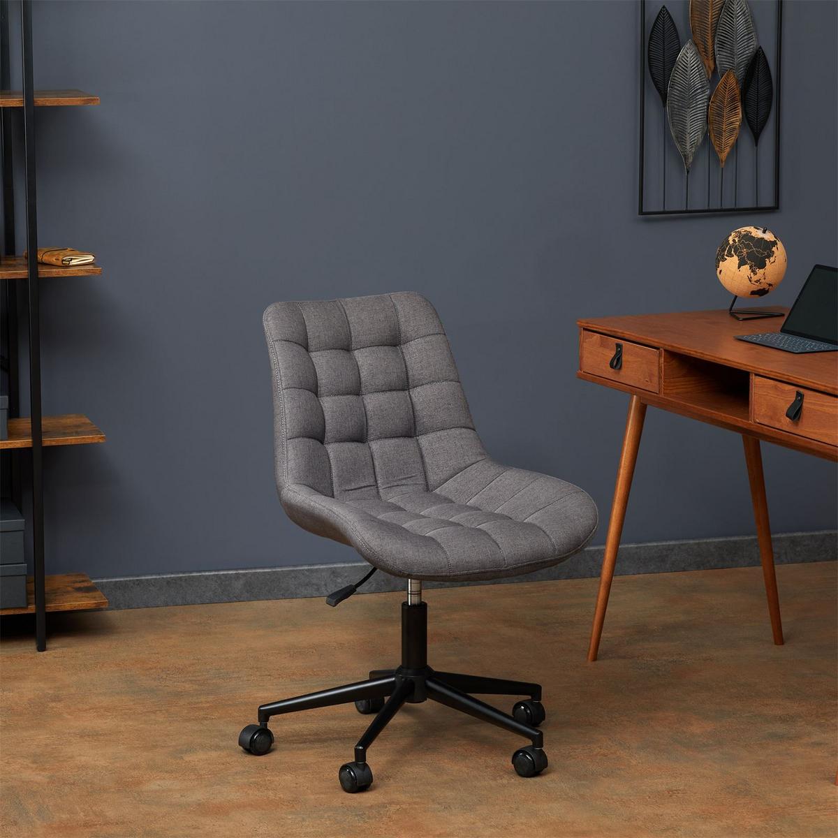 DREHSTUHL TALIA dunkelgrau - Dunkelgrau, Textil (53/89/61cm) - IDIMEX