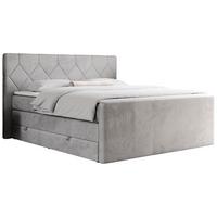 BOXSPRINGBETT KING EIGAR 120/200 Hellgrau Velvet - H3 - Hellgrau, Holz/Textil (120/200cm) - MKS