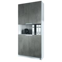 BÜROSCHRANK Logan Fronten in Beton Dunkel Optik - Dunkelgrau, Holzwerkstoff (82/184/37cm) - Vladon