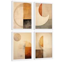 POSTER Set of 2 Beige Abstract Shape Wall Art Modern Living Room Bedroom Kitchen Bathroom Decor Weißer Rahmen A3 - Weiß, Papier (29.7/1/42cm) - Nacnic