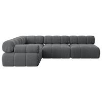ECKSOFA modulares Sofa Mende-L2 - 285x190x70 cm Dunkelgrau Cord - Dunkelgrau, Holzwerkstoff/Textil (285/190cm) - ALTDECOR