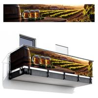 BALKON-SICHTSCHUTZ Bier - Hopfen - Landschaft Deko XXL 500x100 cm - Grün, Kunststoff (500/100cm) - MuchoWow