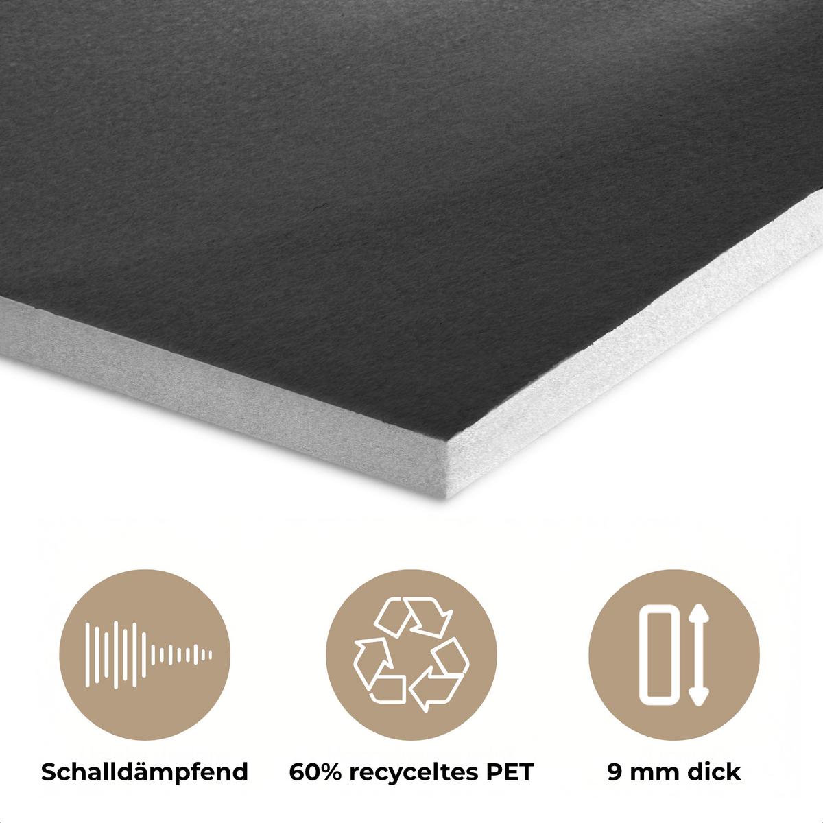 AKUSTIKBILD Frau - Schwarz - Gold - Gesicht - Lippen Wanddeko 70x50 cm - Goldfarben, Kunststoff (70/50/0.9cm) - MuchoWow