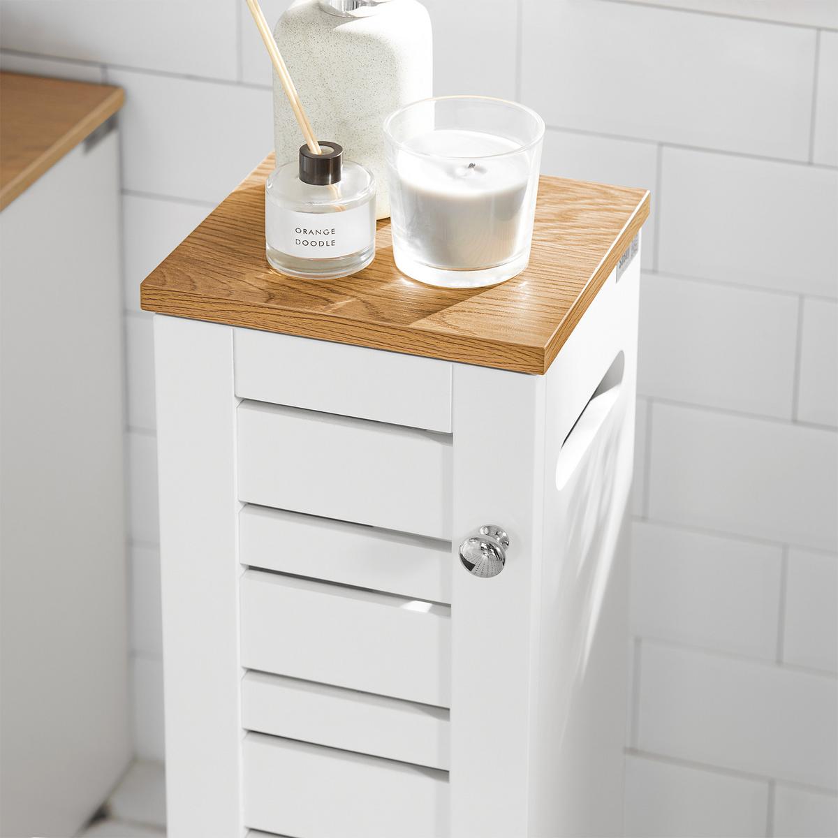 TOILETTENROLLENHALTER Weiß - Weiß, Holzwerkstoff (20/75/18cm) - SoBuy