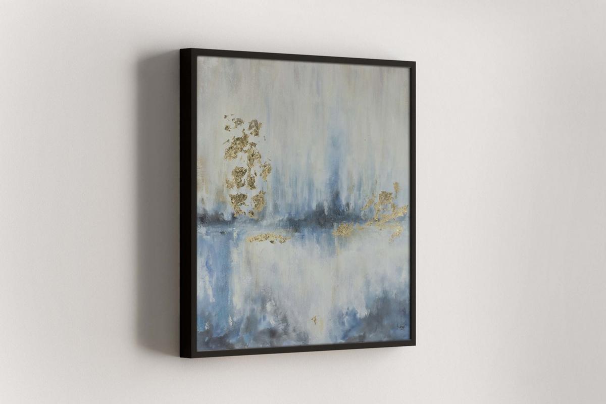 ACRYLBILD HANDGEMALT 80/80 cm - Blau/Beige, Holz/Textil (80/80cm) - KUNSTLOFT