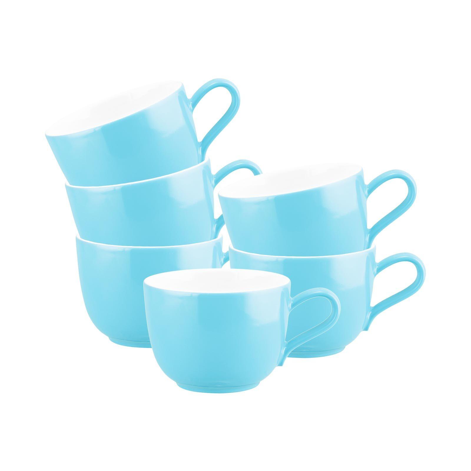 KAFFEETASSEN Liberty Pure Colors Lagoon Blue 260 ml 6er Set - Blau, Keramik (0.26L) - Seltmann Weiden