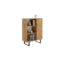 BÜCHERREGAL Fondi Gold Craft Eiche , schwarz - Eiche Wotan/Schwarz, Holzwerkstoff (90/116/40cm) - RAUMHIRSCH FURNITURE
