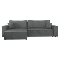 ECKSOFA Karl Cord Maxi - Dunkelgrau/Schwarz, Holz/Kunststoff (272/145cm) - MIRJAN24