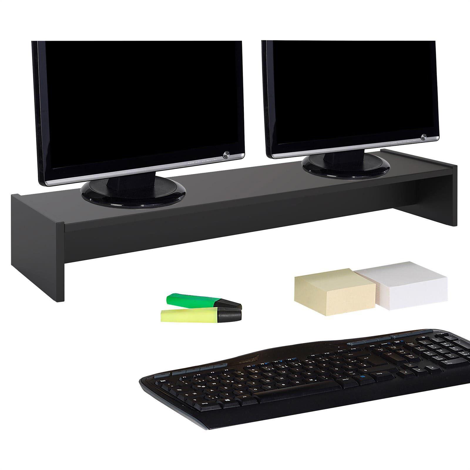 MONITORSTÄNDER ZOOM - Schwarz, Holzwerkstoff (27/100/15cm) - CARO-Möbel