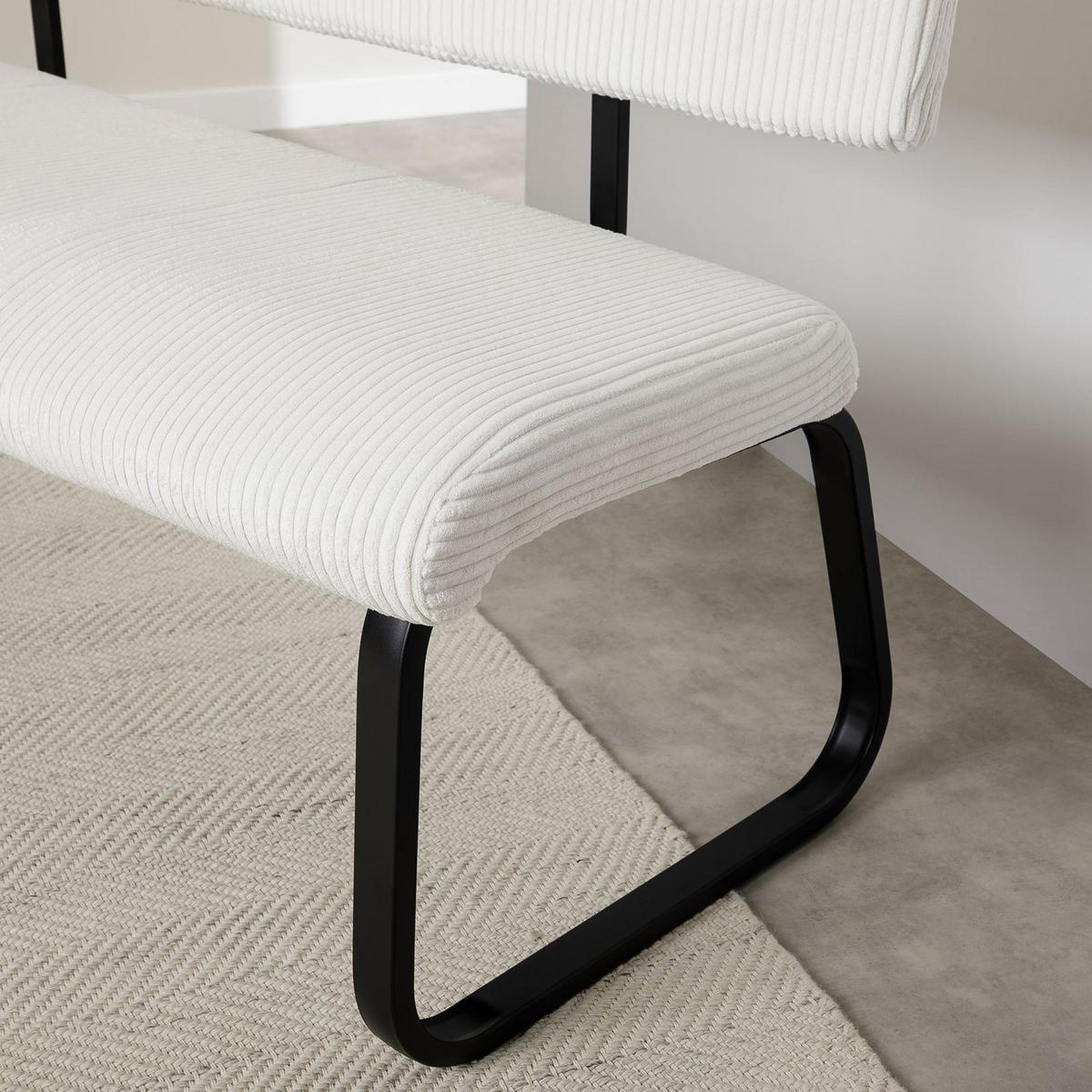 ESSZIMMERBANK MATESE weiß - Weiß, Textil/Metall (135/88/58cm) - IDIMEX