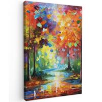LEINWANDBILD Landschaft - Wald - Farben - Natur Deko XXL 80x120 cm - Multicolor, Textil (80/120cm) - MuchoWow