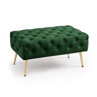POLSTERBANK mit Samt - Optik Grün 42/41/42 - Grün, Textil (80/41/42cm) - RAUMHIRSCH FURNITURE
