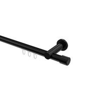 GARDINENSTANGE INNENLAUF Platon Santo 260 cm (geteilt in 2 x 130 cm), 1-läufig, 20 mm Ø Schwarz - Schwarz, Metall (260cm) - INTERDECO