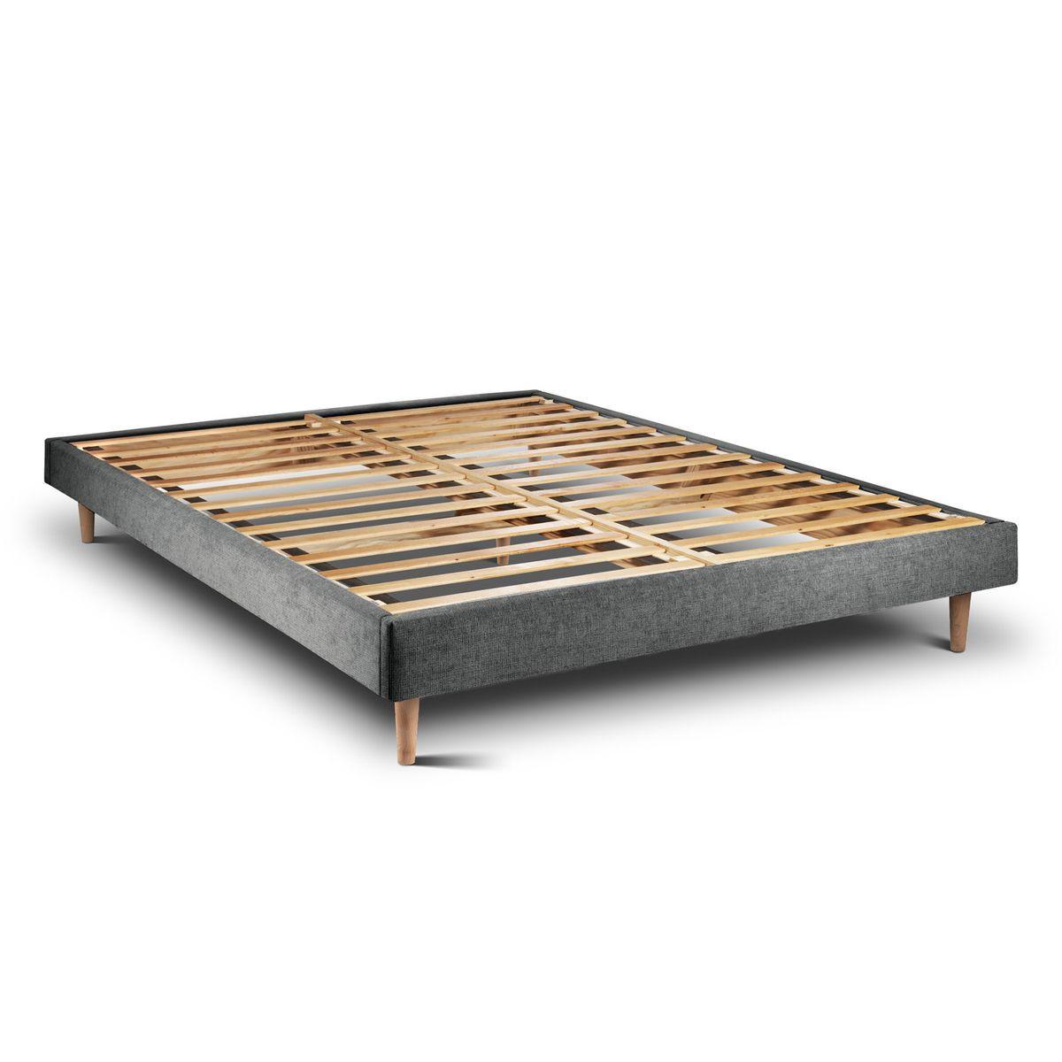 LATTENROST – Stoff – Im Bausatz - 135 x 190 cm - Beige/Anthrazit, Karton/Holz (135/190cm) - Sommeil de Plomb