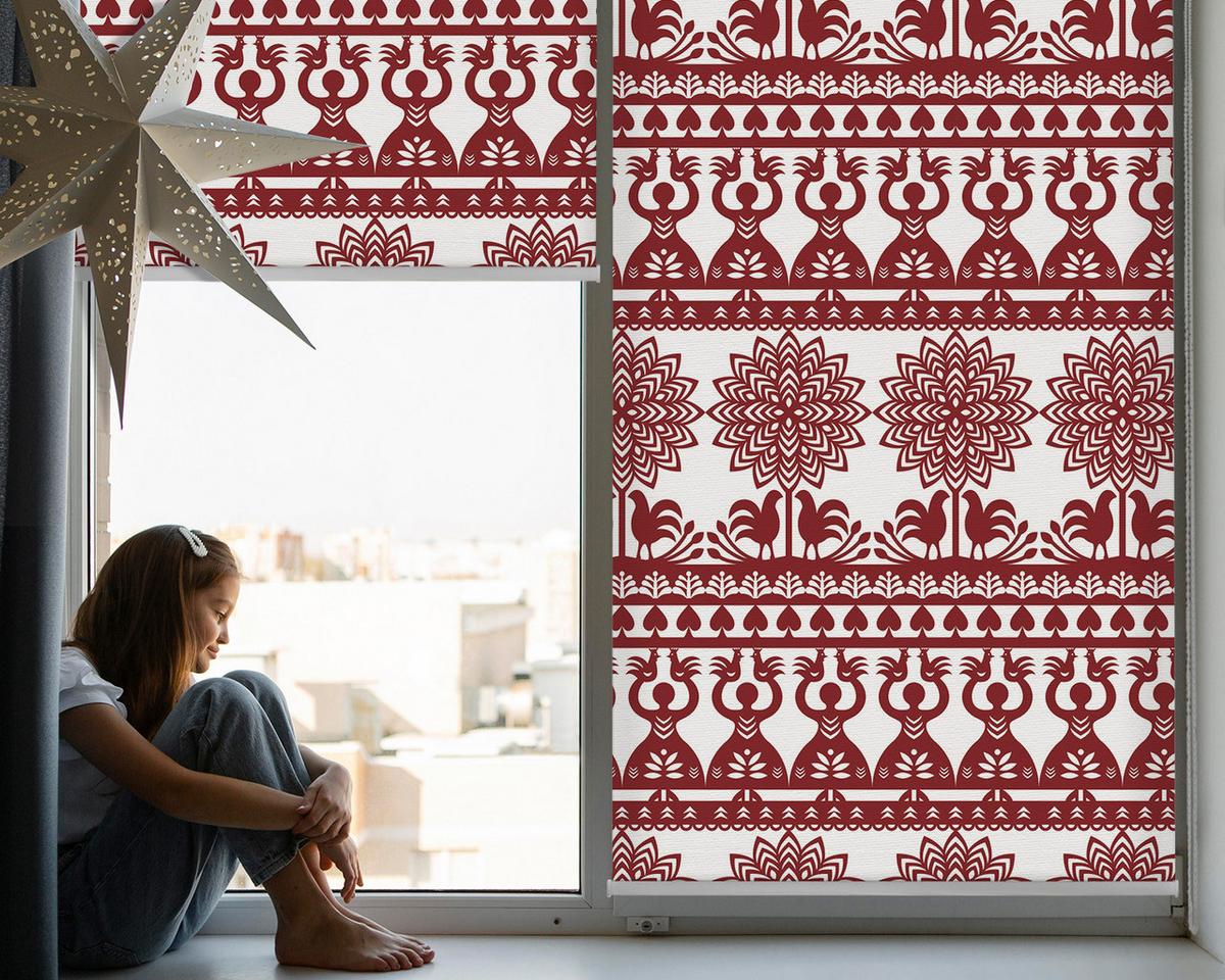 INNENROLLO - Fensterrollo - Rollo - 130x140 cm - Braunes Muster - Braun, Kunststoff (130/140/0.5cm) - TULUP