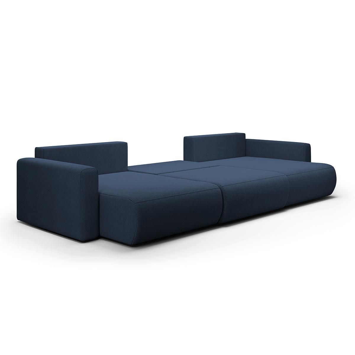 PANORAMASOFA Evy 4 Sitzplätze Blau - Blau, Holz (340/82/149cm) - Petits-meubles