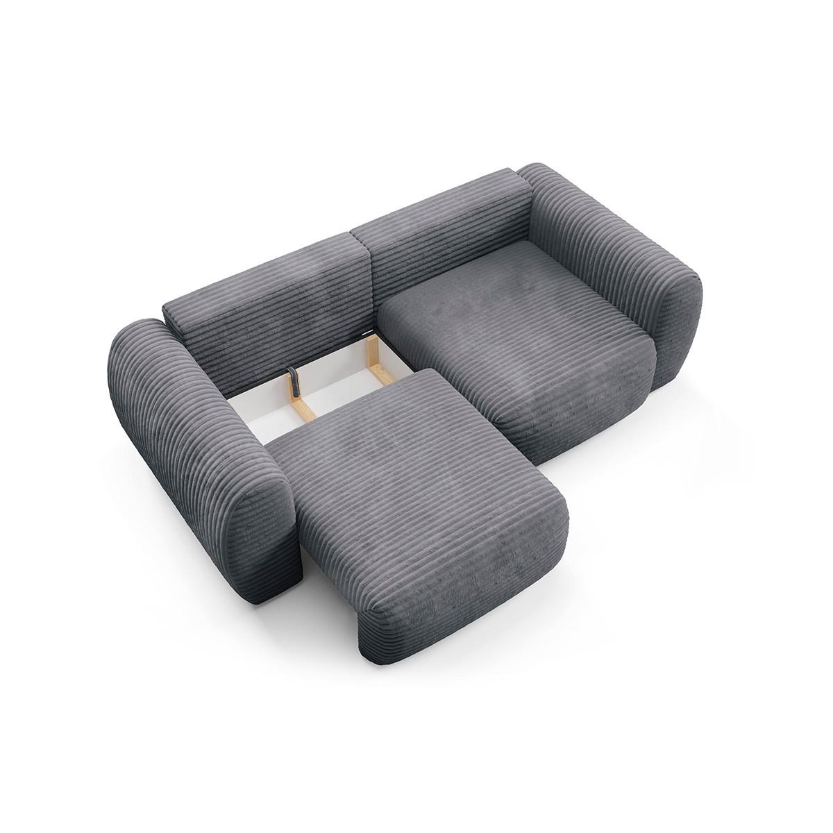 SOFA Camilla 3 Sitzplätze Dunkelgrau - Grau, Holz (266/95/121cm) - Petits-meubles