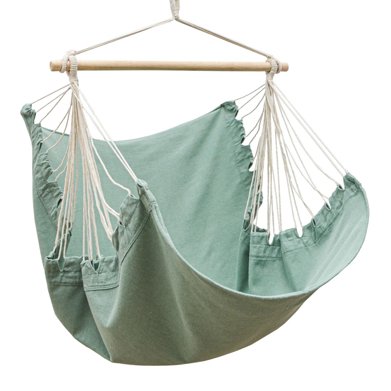 XL HÄNGESESSEL 155/125 cm Belastbar bis 100kg Salbeigrün - Grün, Textil (125/140/155cm) - Amanka