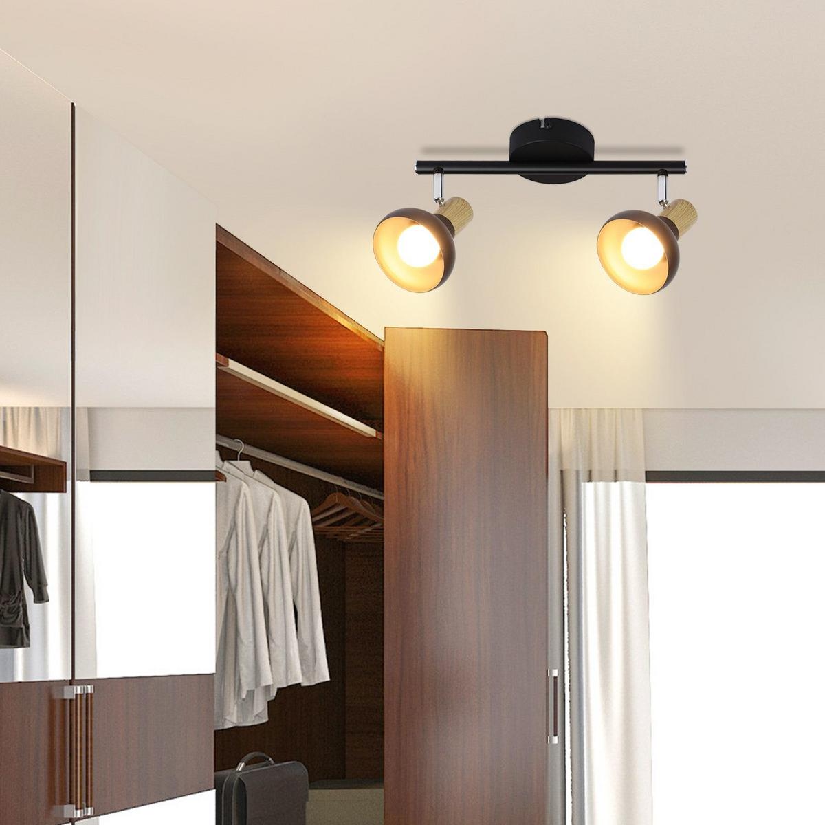 DECKENSTRAHLER Ledbetter 2-flammig 25.5/11/15.5cm - Schwarz, Metall (25.5/11/15.5cm) - Nettlife