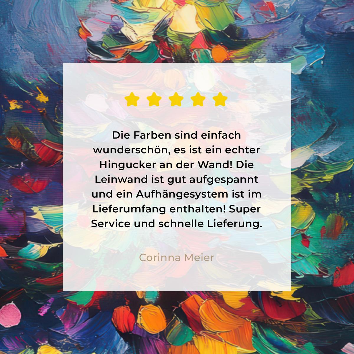 LEINWANDBILD Weihnachtsbaum - Weihnachten - Abstrakt - Farbenfroh Deko Groß 90x90 cm - Multicolor, Textil (90/90cm) - MuchoWow