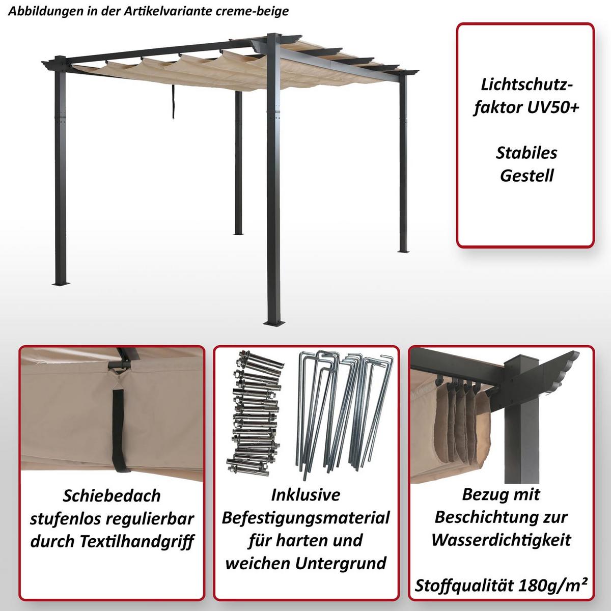 PERGOLA taupe - Taupe, Metall (400/240/300cm) - MCW