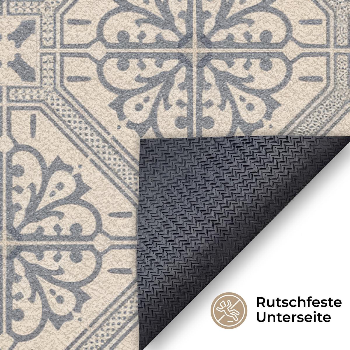 FUSSMATTE Willkommen - Klassisch - Grau Flurteppich 120x80 cm - Beige, Kunststoff (120/0.4cm) - MuchoWow