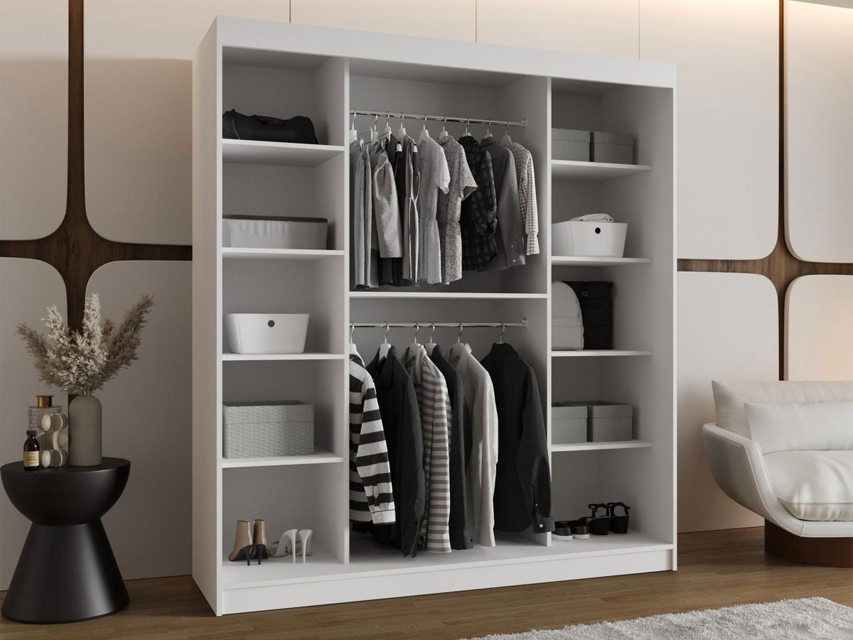 SCHWEBETÜRENSCHRANK Selfie 180 cm - Silberfarben/Nussbaumfarben, Holzwerkstoff/Kunststoff (180/200/62cm) - MIRJAN24