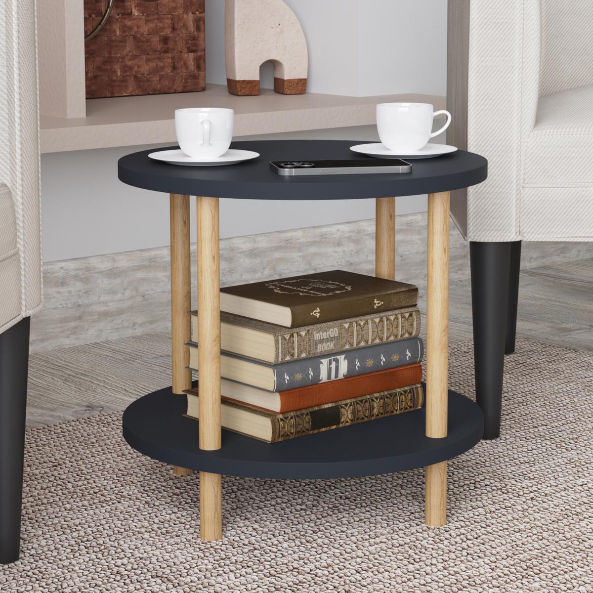 BEISTELLTISCH Ves - Grau, Holzwerkstoff (42/42/49cm) - [en.casa]