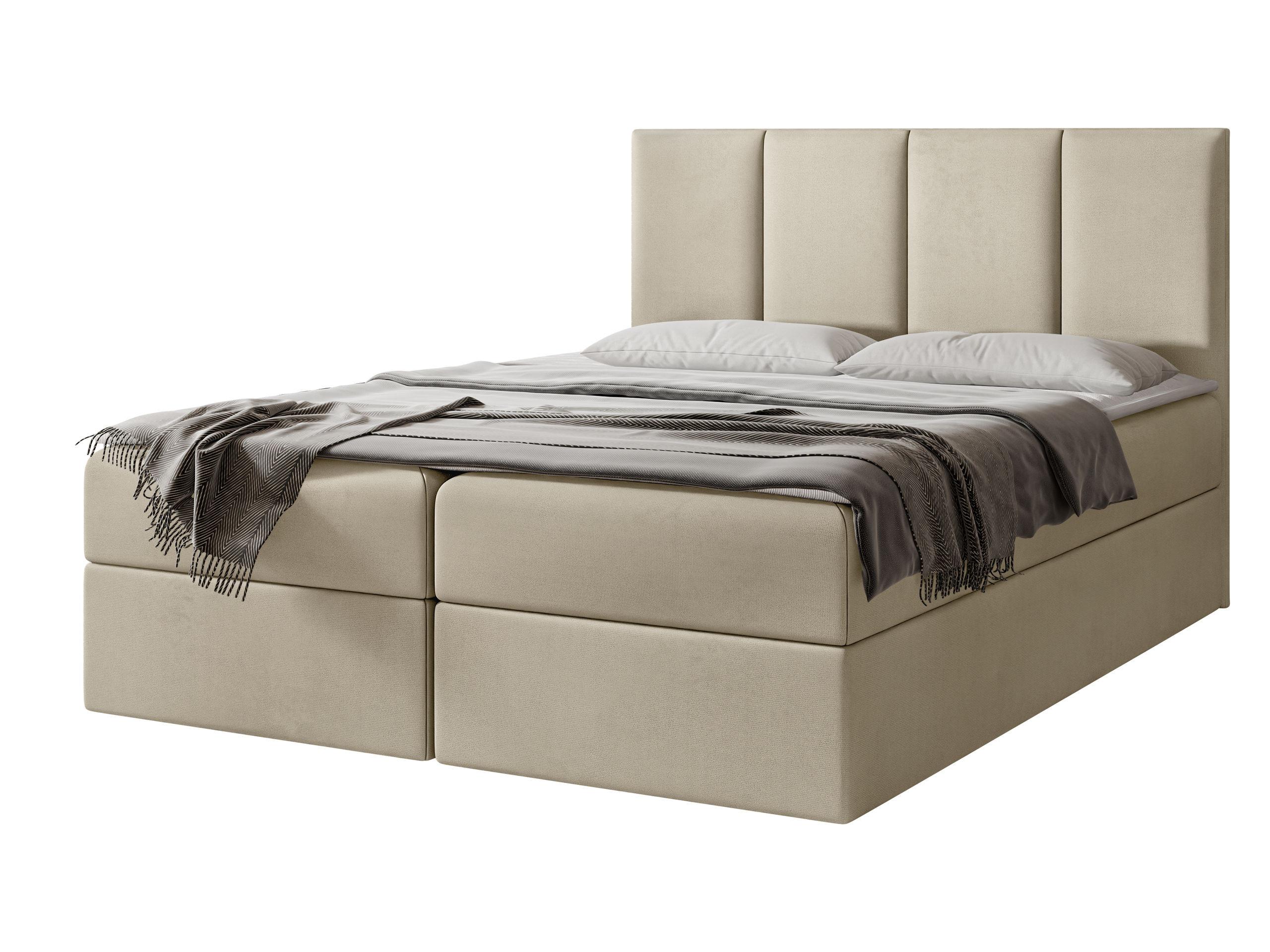 BOXBETT Rebos - H3 - Beige, Holz/Textil (160/200cm) - MIRJAN24