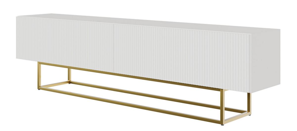 TV-SCHRANK Veldio Weiß mit goldenen Metallbeinen 175 cm - Goldfarben/Weiß, Holzwerkstoff/Metall (175/46.5/31.6cm) - Selsey
