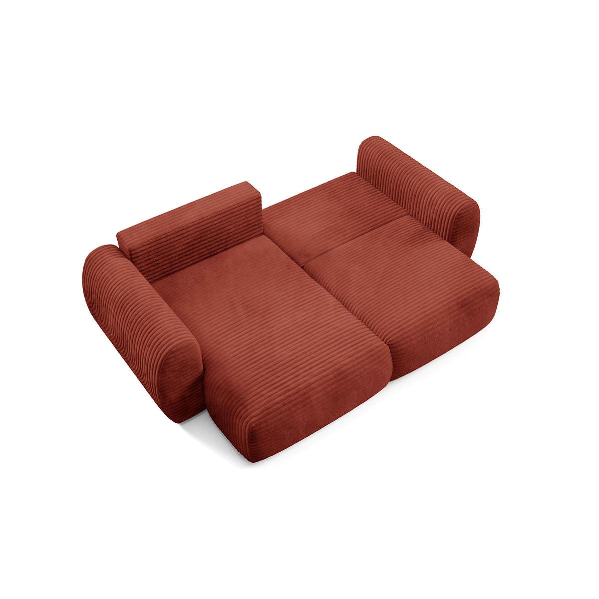 ECKSOFA Camilla 3 Sitzplätze Terracotta - Orange, Holz (270/165cm) - Petits-meubles