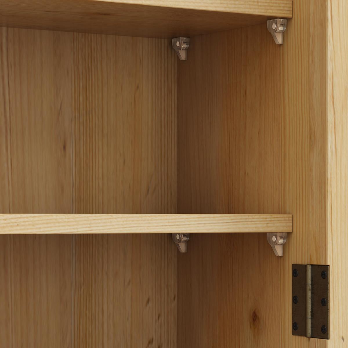 WANDSCHRANK Vintage Naturholz mit Glastüren, 3 Ebenen & Handtuchhalter 63cm - Naturfarben, Holzwerkstoff (63/60/18cm) - Urban Meuble