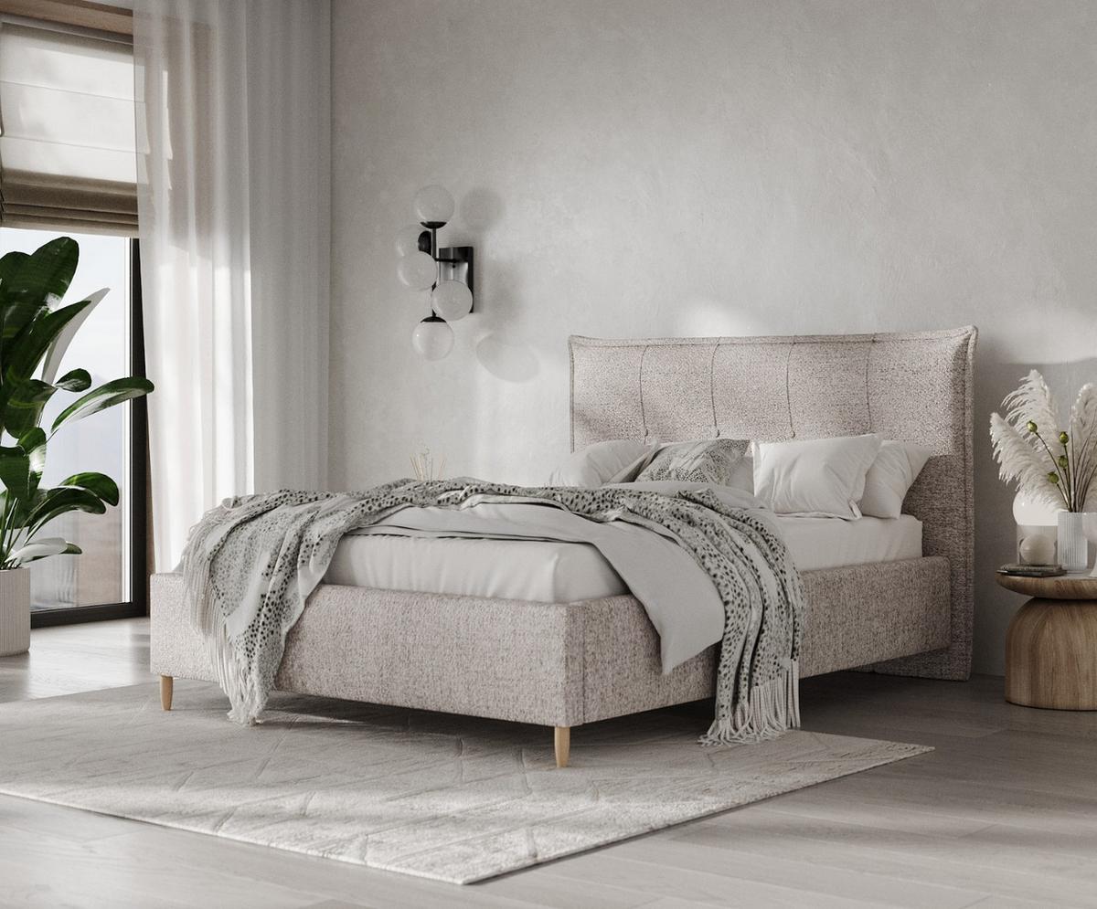 POLSTERBETT Plaza 160/200 cm Beige im Neve Stoff - Beige/Naturfarben, Holz/Holzwerkstoff (160/200cm) - AltaBeds