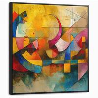 LEINWAND Bilder mit Rahmen - Kunst - Abstrakt - Modern - 90x90 - Gelb, Textil (90/90cm) - MuchoWow