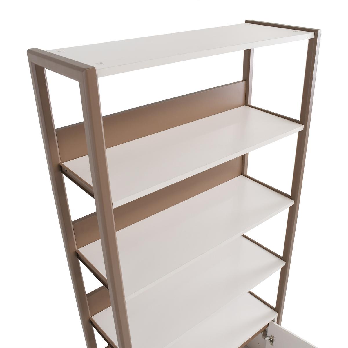 BÜCHERREGAL Boreo aus Metall mit 2 Türen, 80 cm, Kaschmir+Hellbraun - Kaschmir/Hellbraun, Metall (80/192/30cm) - Beautysofa