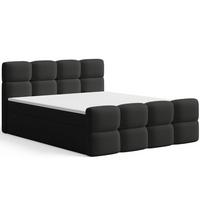 BOXBETT Rivon 160x200 Bouclé-Stoff Schwarz - Schwarz, Holz/Textil (160/200cm) - Graingold